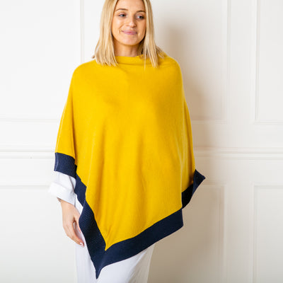 Hepburn Cashmere Ribbed Edge Poncho